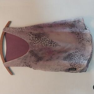 Reversible Animal Print/Purple Tank Blouse